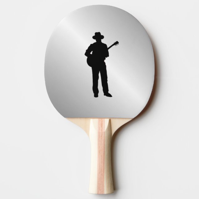 Pala De Ping Pong Guitarrista Plateado (Reverso)