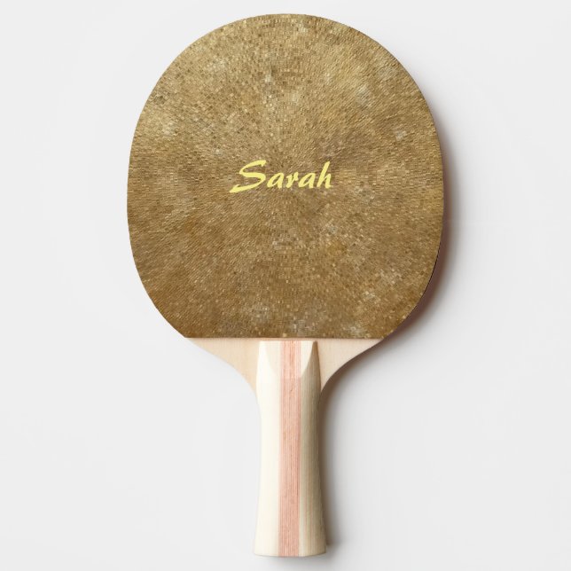 Pala De Ping Pong Gusanos de remo de canto personalizado de oro (Anverso)