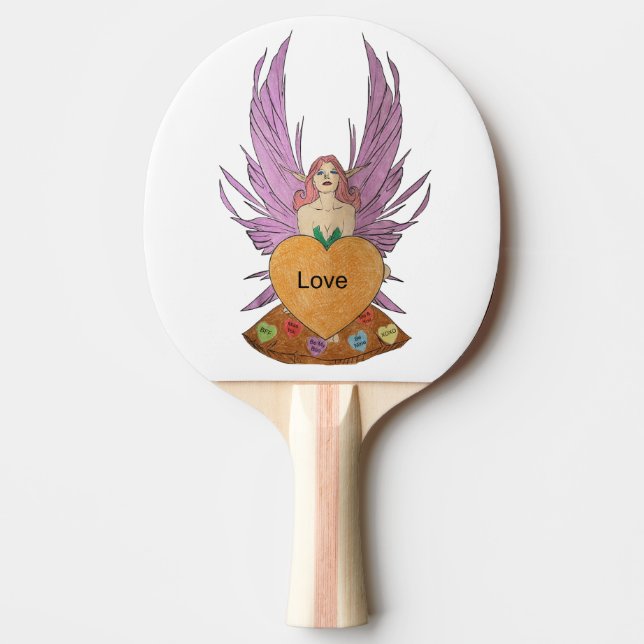 Pala De Ping Pong Hada del día de San Valentín (Anverso)