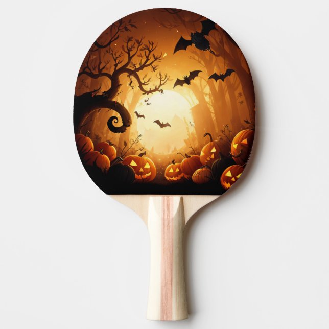 Pala De Ping Pong Halloween/Bat/Calabaza/Caída (Anverso)