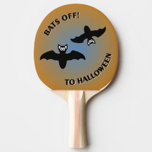 Pala De Ping Pong Halloween Bats Naranja Azul