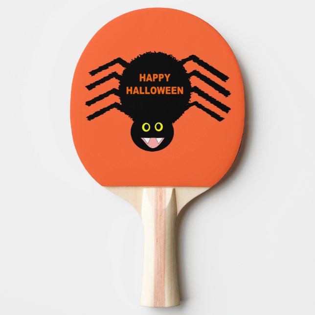 Pala De Ping Pong Halloween Black Spider Ping Pong Paddle (Anverso)