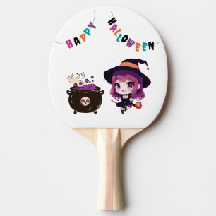 Pala De Ping Pong Halloween/bruja/otoño/octubre