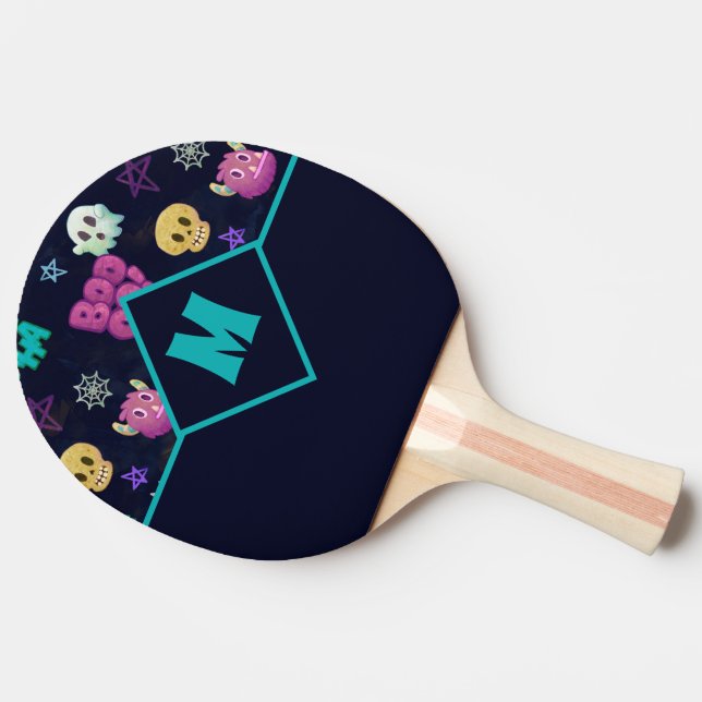 PALA DE PING PONG HALLOWEEN CUTO Y CREEPY  (Lateral)