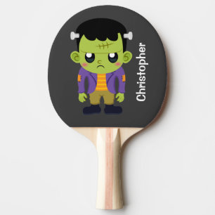 Pala De Ping Pong Halloween de Monstruo Frankenstein Verde