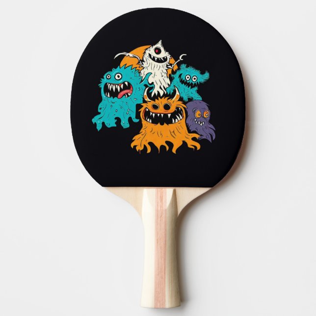 Pala De Ping Pong Halloween/Monster/Octubre/Otoño (Anverso)