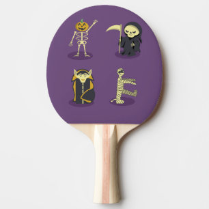 Pala De Ping Pong Halloween Skeleton Dracula Mummy Grim Reaper