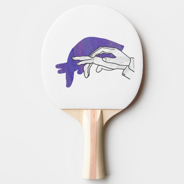Pala De Ping Pong Hand Silhouette Anteater Purple (Anverso)