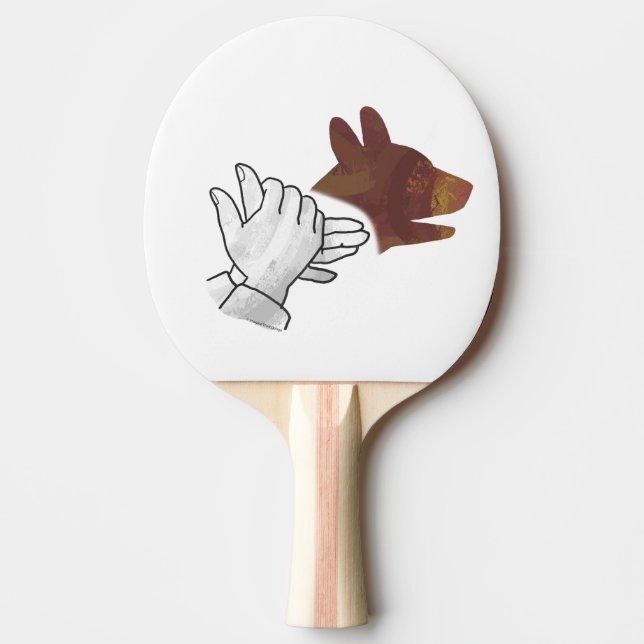 Pala De Ping Pong Hand Silhouette Dog Brown (Anverso)