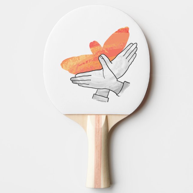 Pala De Ping Pong Hand Silhouette Eagle Naranja (Anverso)