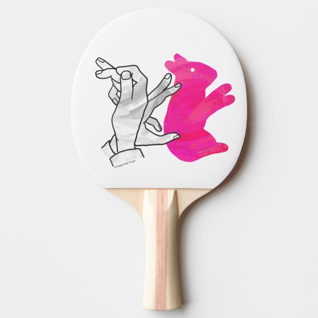 Pala De Ping Pong Hand Silhouette Rabbit Pink (Anverso)