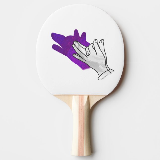 Pala De Ping Pong Hand Silhouette Wolf Purple (Anverso)