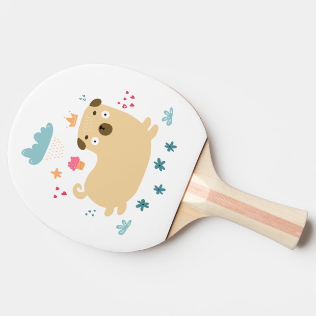 Pala De Ping Pong Happy Puggy Ping Pong Paddle (Reverso)