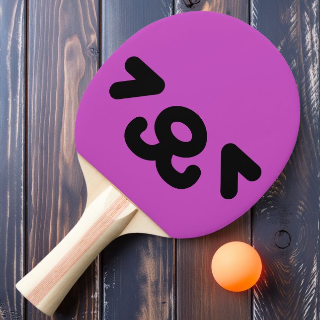 Pala De Ping Pong Happy Puppy Face Purple (Subido por el creador)