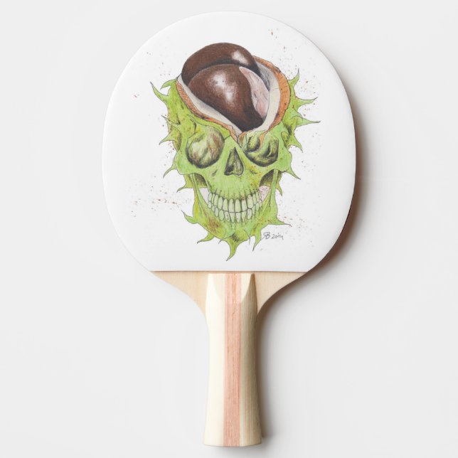 Pala De Ping Pong happy skull castaño (Anverso)