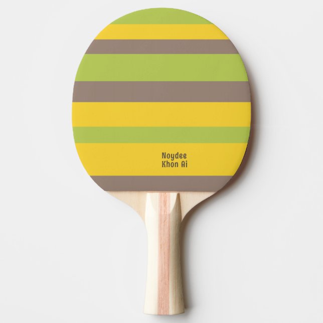 Pala De Ping Pong Harmony Stripes Lines Brown Yellow Green (Anverso)