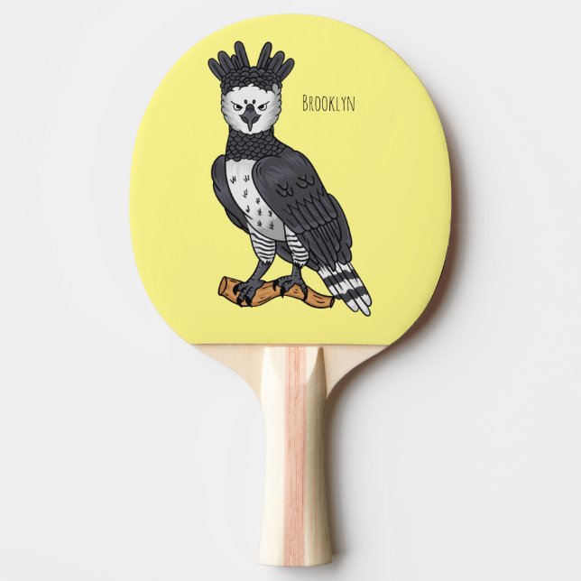 Pala De Ping Pong Harpy eagle cartoon illustration  (Anverso)