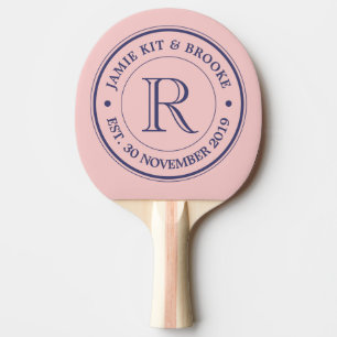 Pala De Ping Pong Haz tu propio monograma Rosa con el logotipo rosa 
