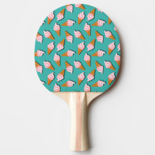 Pala De Ping Pong Helado de conos de gofre y patrón de yogur congela