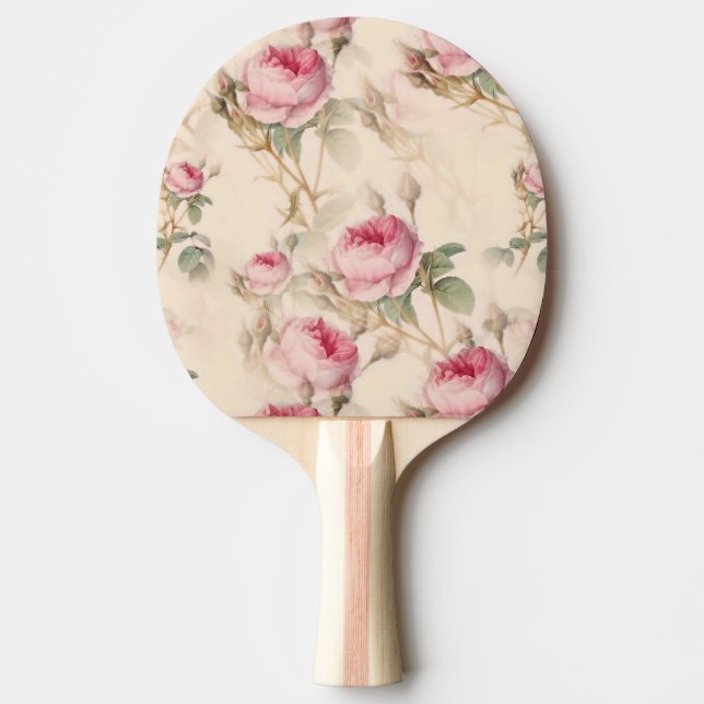 Pala De Ping Pong Hermosa Floral Vintage (Anverso)