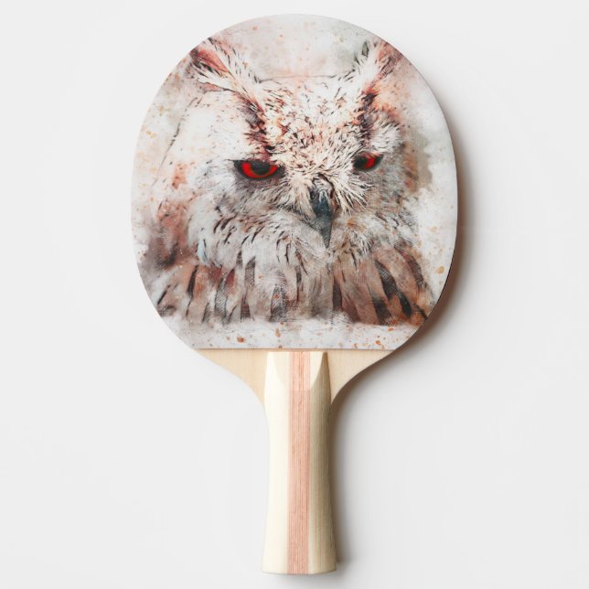 Pala De Ping Pong Hermosa lechuza acento de óxido (Anverso)