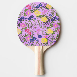 Pala De Ping Pong Hermoso patrón de flores vintage púrpura