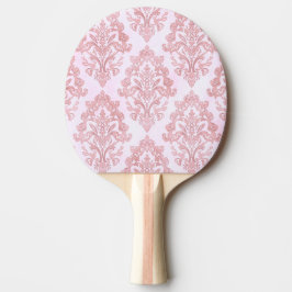 Pala De Ping Pong Hermoso patrón victoriano de damasco en rosa agua