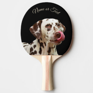 Pala De Ping Pong Hermoso perro dálmata Tan Brown Elegante negro