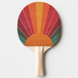 Pala De Ping Pong Hermosos Rayos de Sol Soleados Arte Folclórico del