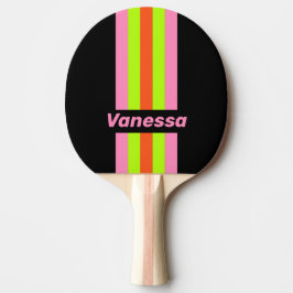 Pala De Ping Pong HI-VIS and Pink Pin Striped with Name