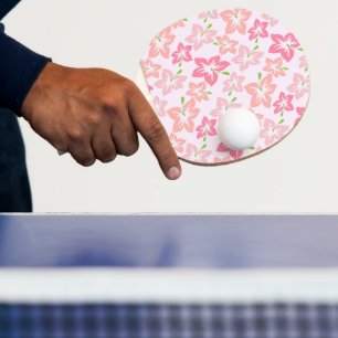 Pala De Ping Pong Hibisco Rosa, Flores Rosadas, Patrón De Flores