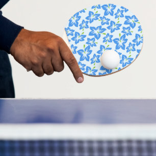 Pala De Ping Pong Hibiscus Azul, Flores Azules, Patrón De Flores