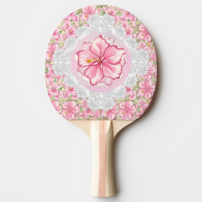 Pala De Ping Pong Hibiscus & lace PINK (Anverso)