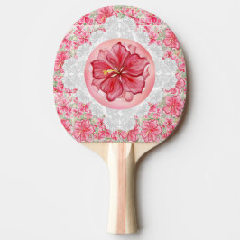 Pala De Ping Pong Hibiscus & lace RED