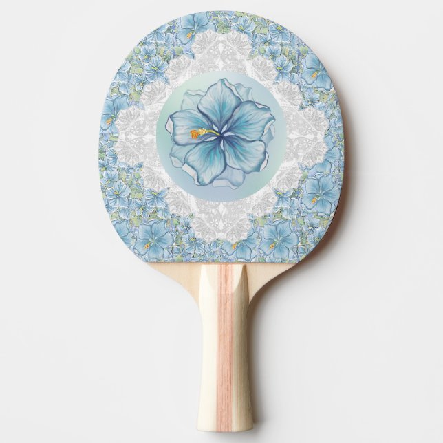 Pala De Ping Pong Hibiscus & lace TURQUOISE (Anverso)