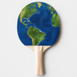 Pala De Ping Pong Hidrocolor Tierra geografía divertida ilusión 3D