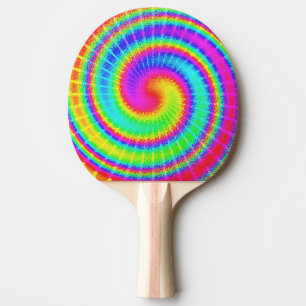 Pala De Ping Pong Hippie retro del teñido anudado psicodélico