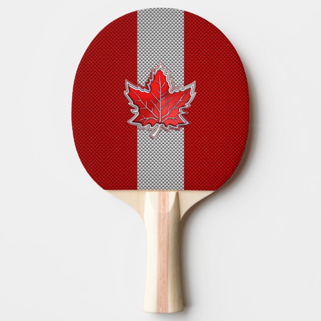 Pala De Ping Pong Hoja de arce roja canadiense en estilo de la fibra (Anverso)