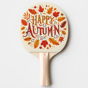 Pala De Ping Pong hojas clásicas y otoño feliz