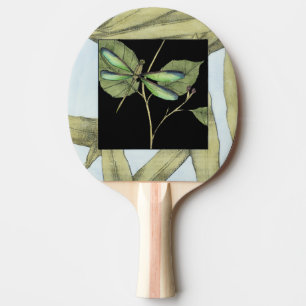 Pala De Ping Pong Hojas con la inserción de la libélula de Jennifer