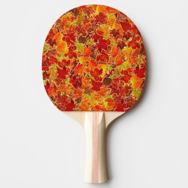 Pala De Ping Pong Hojas de arce de otoño Purpurinoso (Anverso)