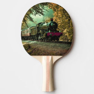 Pala De Ping Pong Hojas de caída de la locomotora retro vintage