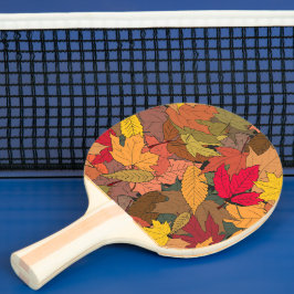 Pala De Ping Pong Hojas de otoño coloridas