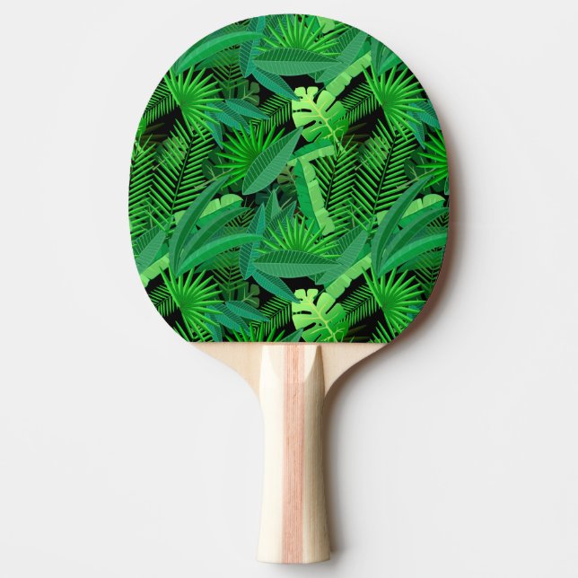 Pala De Ping Pong Hojas de palmeras tropicales (Anverso)