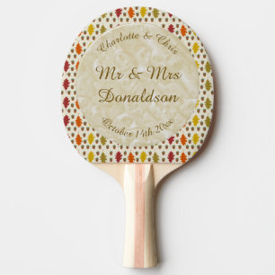 Pala De Ping Pong Hojas de roble y maíz Personalizado Boda otoño