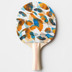 Pala De Ping Pong Hojas de silueta: acuarela, pa digital sin costura