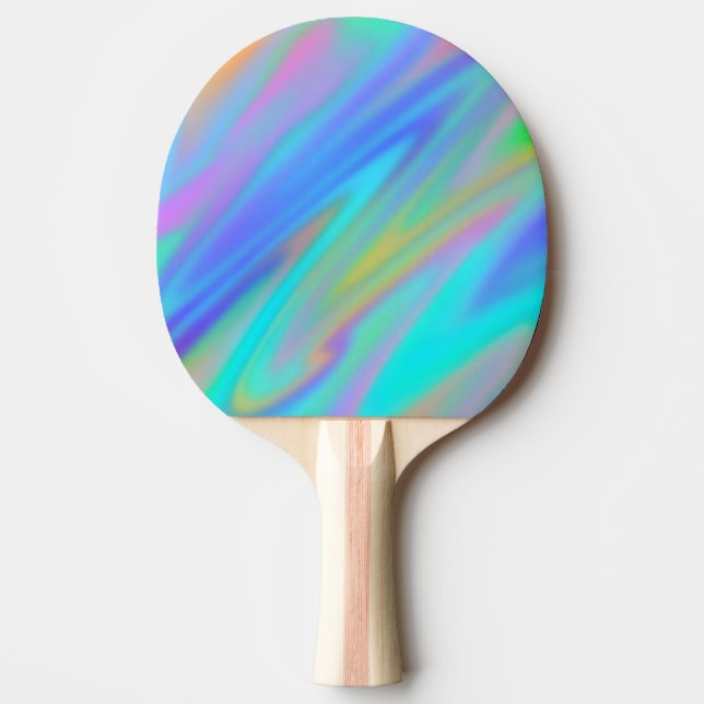 Pala De Ping Pong Holograma lujoso de lujo azul violeta (Anverso)