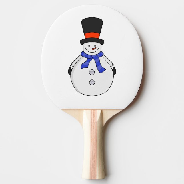 Pala De Ping Pong Hombre de nieve con sombrero superior (Anverso)