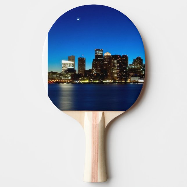Pala De Ping Pong Horizonte de Boston con la luna (Anverso)