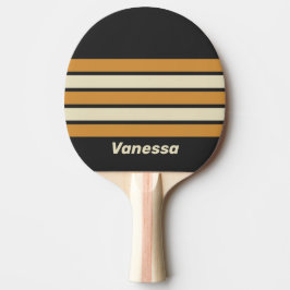 Pala De Ping Pong Horizonte Dorado Retro a través de Franjas con Nom